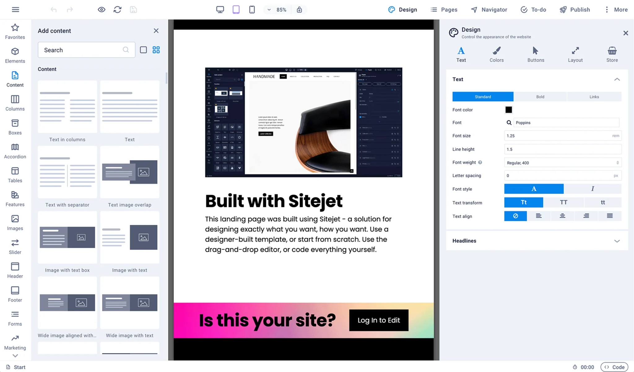 Sitejet Builder — Elige plantilla